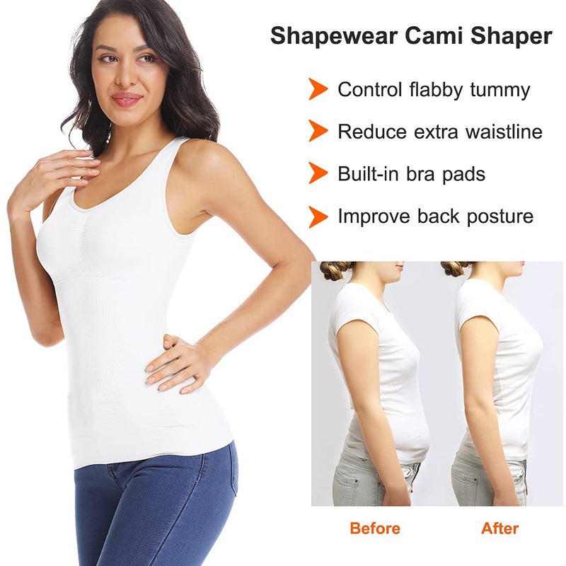 JOYSHAPER Women's Cami Shaper with Built in Bra Tummy Control Camisole Tank Top Underskirts Shapewear Body Shaper - Image 3